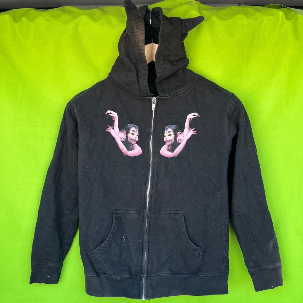 SMALL Melanie Martinez Portals Tour‎ Zip Up Hoodie Black Creature Ears Graphic